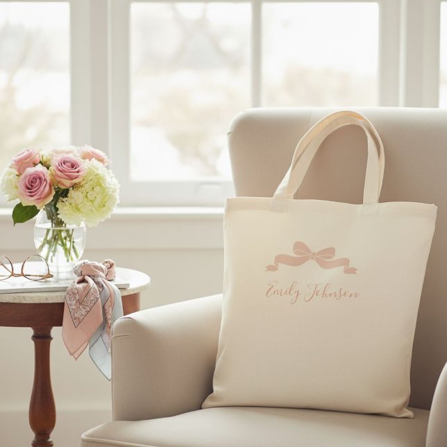Personalized children's tote bag with bow for kids (Créateur téléchargé)