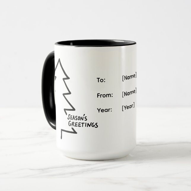 Personalized Christmas Mug – Season’s Greetings (Devant gauche)