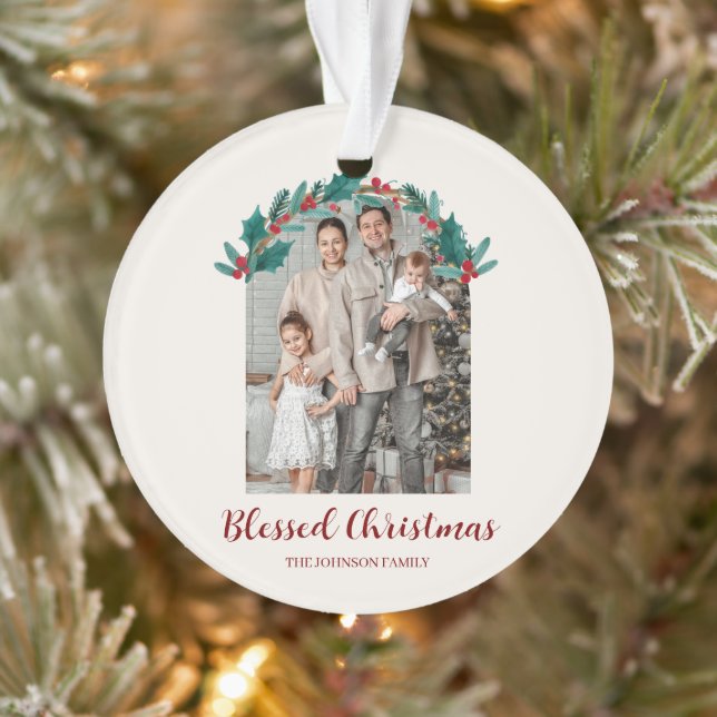 Personalized Christmas Photo Acrylic Ornament (Arbre)