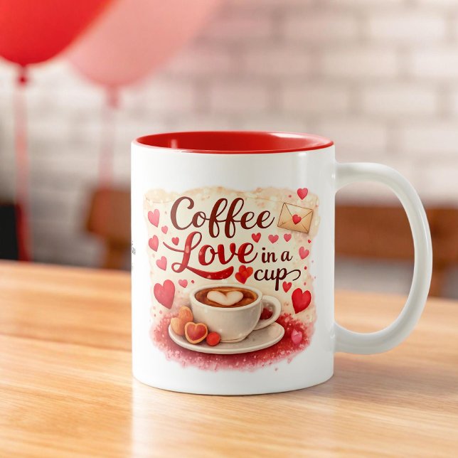 Personalized Coffee Love in a Cup Valentine mug (Créateur téléchargé)
