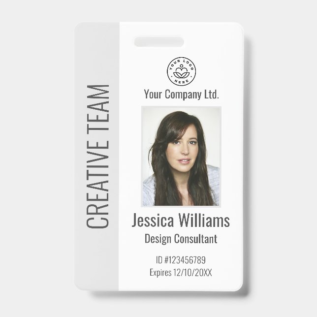 Personalized Corporate Employee ID Badge Gray (Avant)