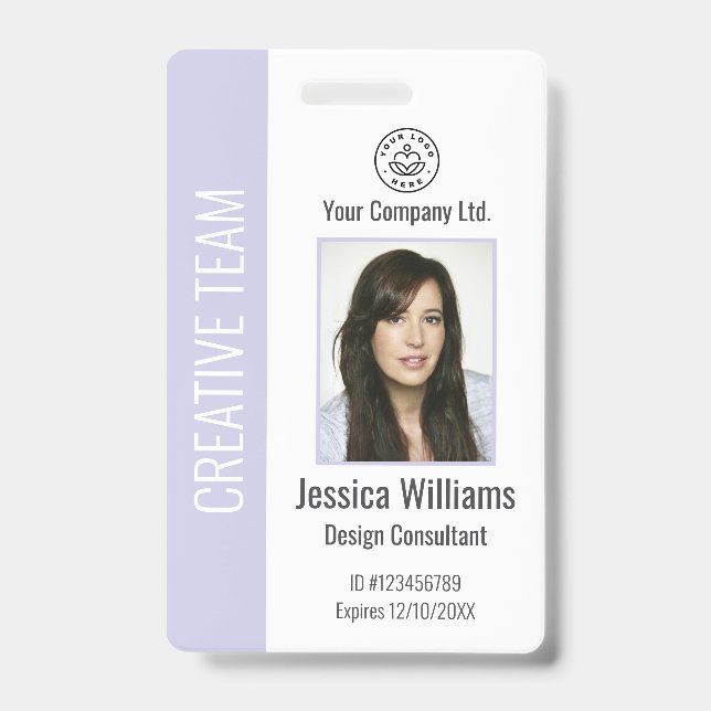 Personalized Corporate Employee ID Badge Lavender (Avant)
