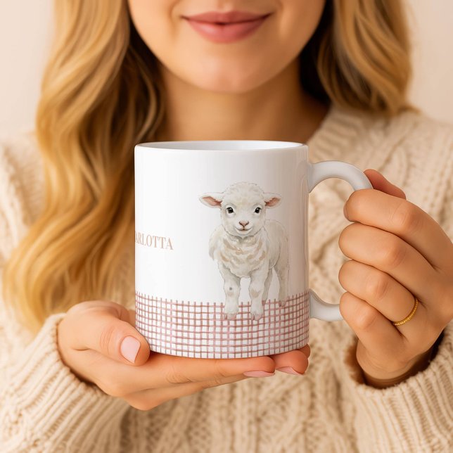 Personalized Cute Lamb Baby Sheep Name Mug (Créateur téléchargé)