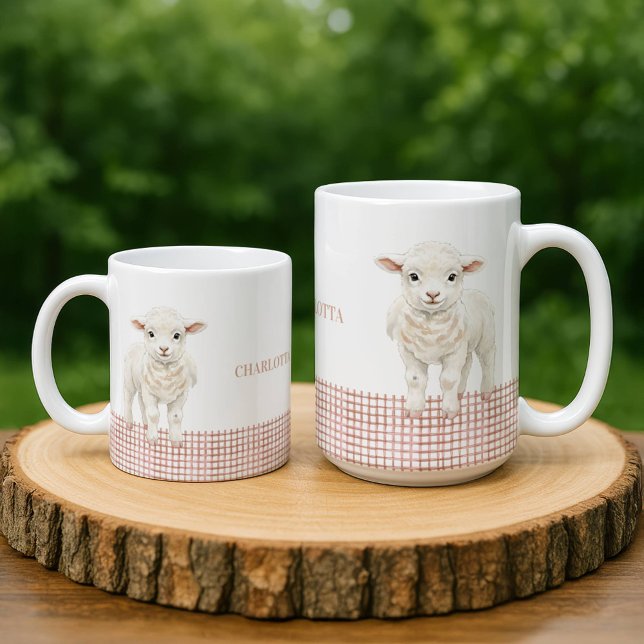 Personalized Cute Lamb Baby Sheep Name Mug (Créateur téléchargé)