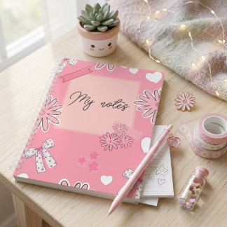 Personalized Cute Pink, Aesthetic “My Notes”