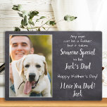 Personalized Dog Dad Pet Photo Father's Day Plaque<br><div class="desc">"Any man can be a father , but it takes someone special to be Your Dog Dad ." ! This Fathers Day give Dad a cute personalized pet photo plaque from his best friend. Personalize with the dog's name & favorite photo. This dog dad fathers day plaque will be a...</div>