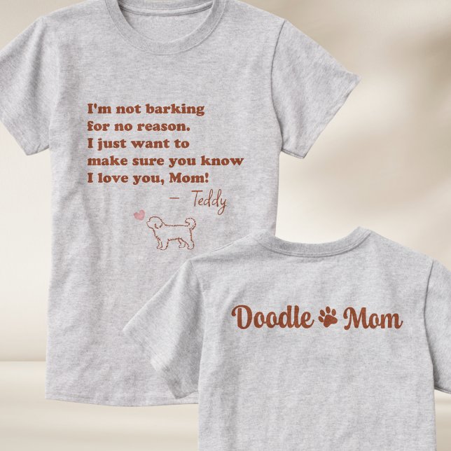 Personalized Doodle Mom T-shirt Custom name Gift (Créateur téléchargé)