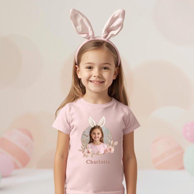 Personalized Easter Bunny Photo Toddler T-Shirt (Créateur téléchargé)