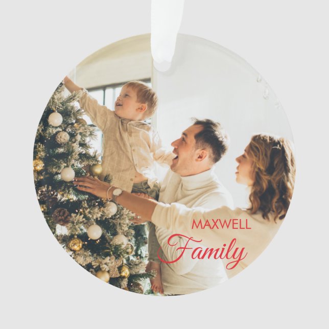 Personalized Family Christmas Acrylic Ornament (devant)
