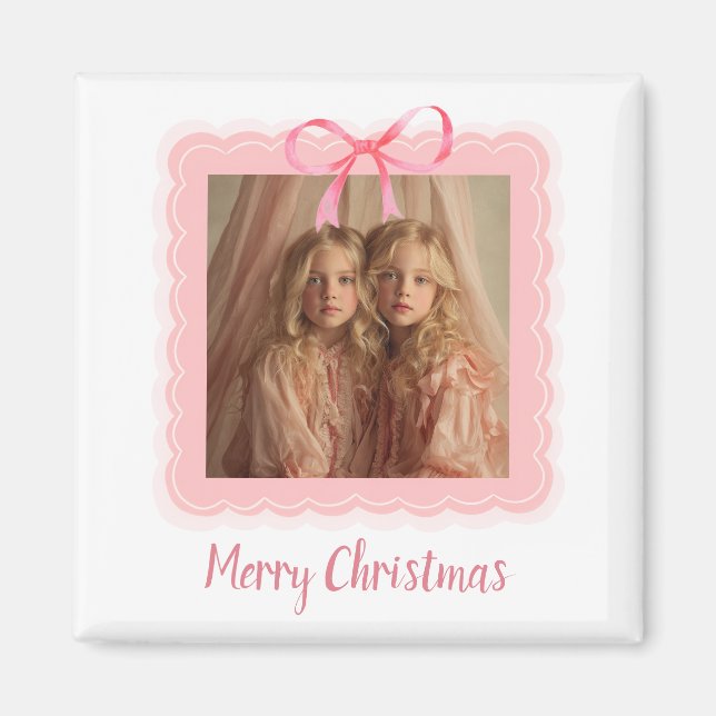 Personalized Family Photo Merry Christmas Magnet (Devant)