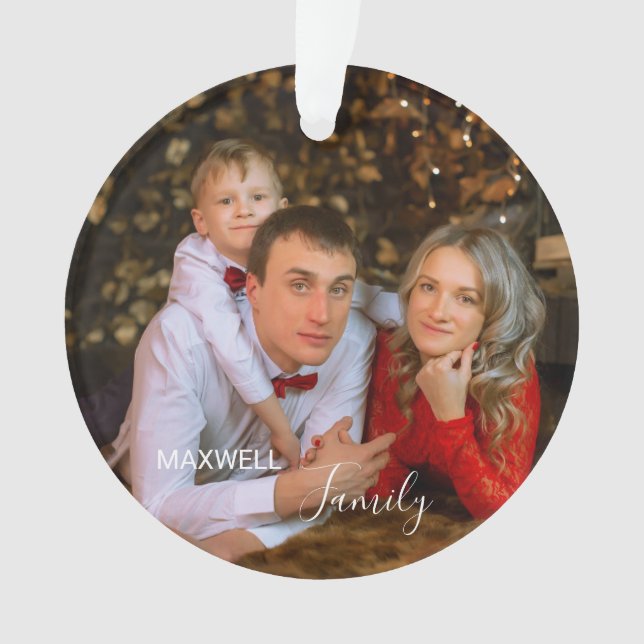 Personalized FamilyPhoto ChristmasAcrylic Ornament (devant)