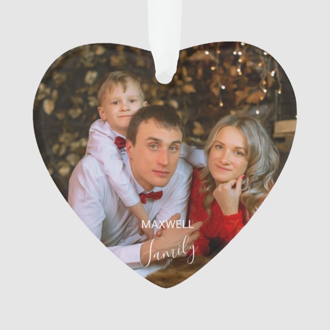 Personalized FamilyPhoto ChristmasAcrylic Ornament (devant)