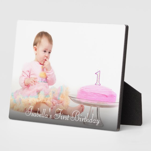 Personalized First Birthday Baby Photo Plaque (Côté)
