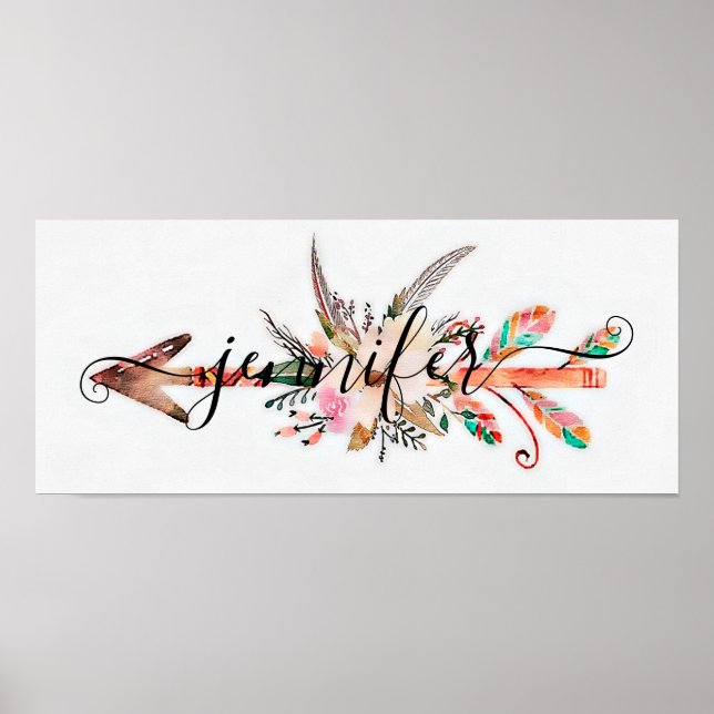 Personalized floral arrow poster (Devant)