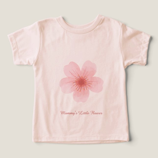 Personalized Floral Baby & Toddler T-Shirt – (Design Recto)