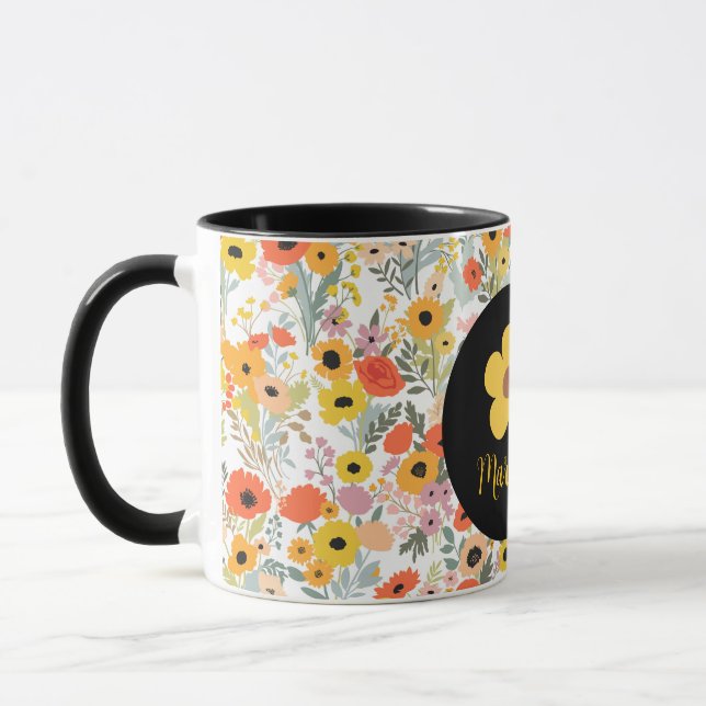 Personalized floral mug for her  (Gauche)