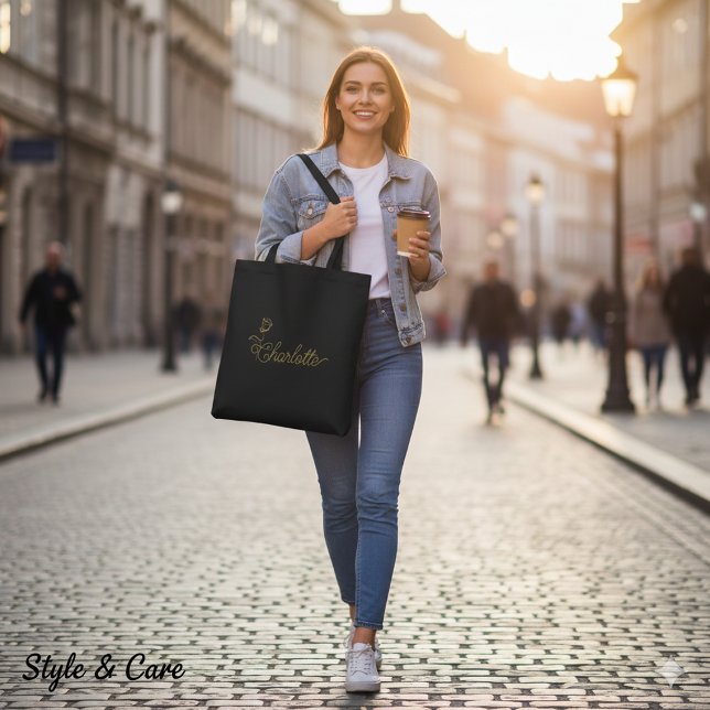 Personalized Floral Name Tote Bag for Everyday Use (Personalized Floral Name Tote Bag for Everyday Use)