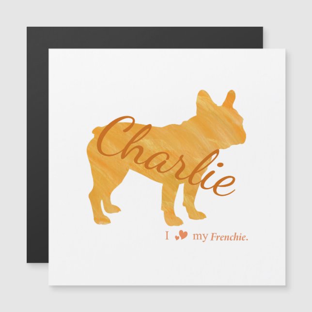 Personalized French Bulldog Pastel Orange Frenchie (Devant / Derrière)