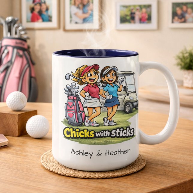 Personalized Funny Golf Buddies BFF Mug (Créateur téléchargé)