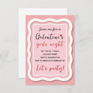 Personalized Galentines Pink Party Invitation
