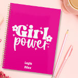 Personalized Girl Power Yearly Planner<br><div class="desc">Stay organized and inspired all year long with this personalized Girl Power yearly planner featuring a bold, cute pink design and playful typography. The front can be customized with a name and year, making it a meaningful and motivating planner tailored just for you or a special girl in your life....</div>