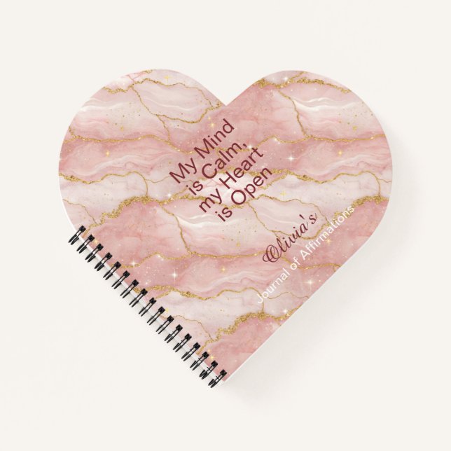 Personalized Glitter Positive Quotes Journal (Devant)