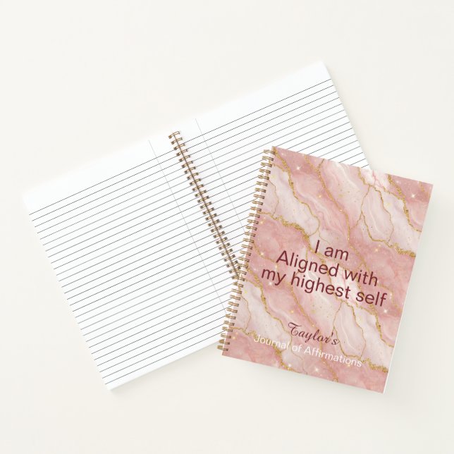 Personalized Glitter Positive Quotes Journal (Intérieur)