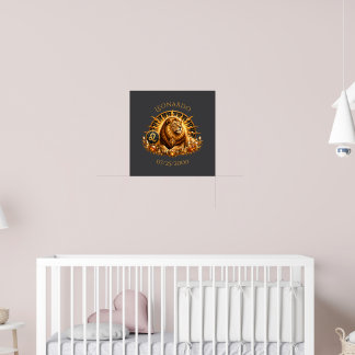 Personalized Gold Gray Leo Zodiac Sign Poster