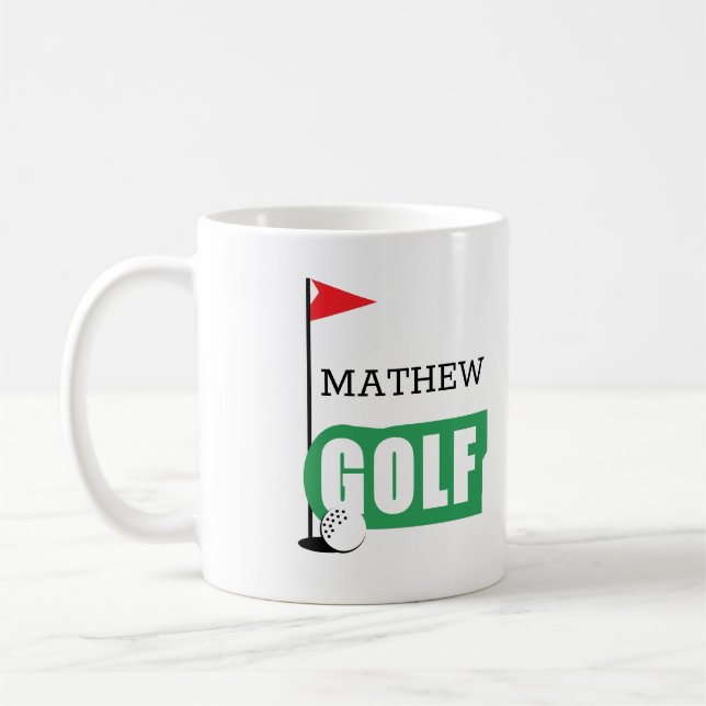 Personalized Golf Coffee Mug (Gauche)