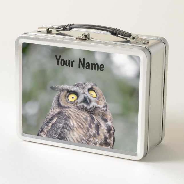 Personalized Goofy Owl Lunchbox - Add Your Name (Devant)