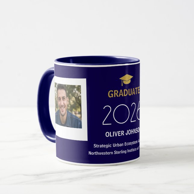 Personalized Graduation Mug with Text and Photos (Devant gauche)