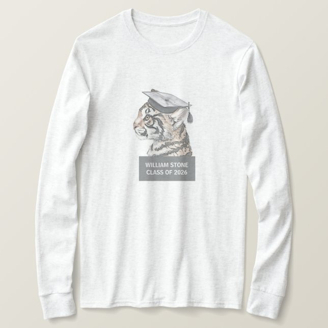 Personalized Graduation T-Shirt | Tiger Grad (Design devant)