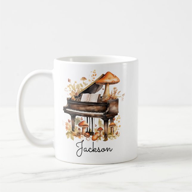 Personalized Grand Piano Mug – Custom Name  (Gauche)
