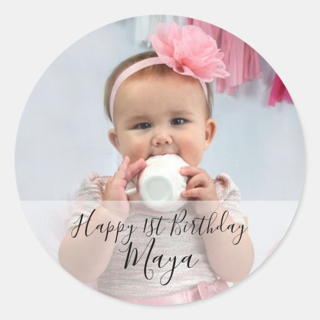 Personalized Happy Birthday Custom Photo Stickers (Devant)