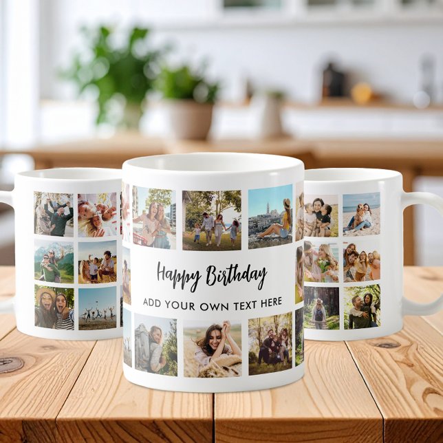 Personalized Happy Birthday Photo Collage Mug (Créateur téléchargé)