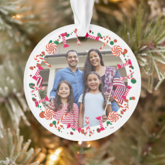 Personalized Holiday Candy Border Photo