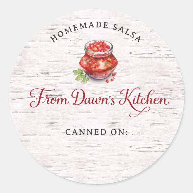 Personalized Homemade Salsa Canning Stickers (Devant)