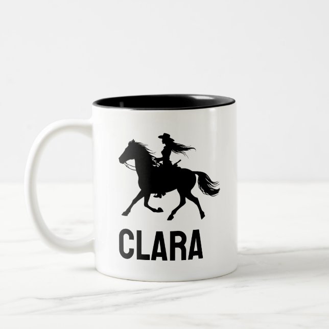 personalized horse girl mug custom name equestrian (Gauche)