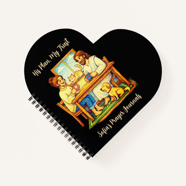 Personalized Jesus & Coffee Heart Journal (Devant)