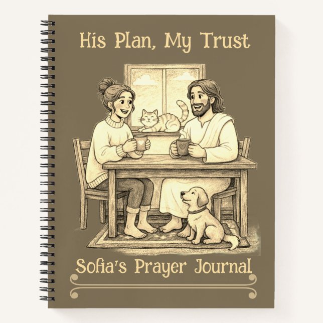 Personalized Jesus Sepia Luxury Journal (Devant)