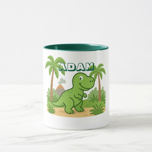 Personalized Jungle Dinosaur Mug for Kids (Centre)