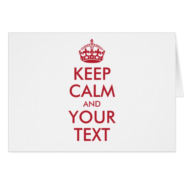 Personalized KEEP CALM and YOUR TEXT red words (Devant horizontal)