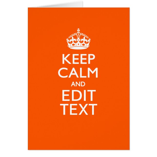 Personalized KEEP CALM Your Text Orange Accent (Devant)
