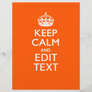 Personalized KEEP CALM Your Text Orange Accent