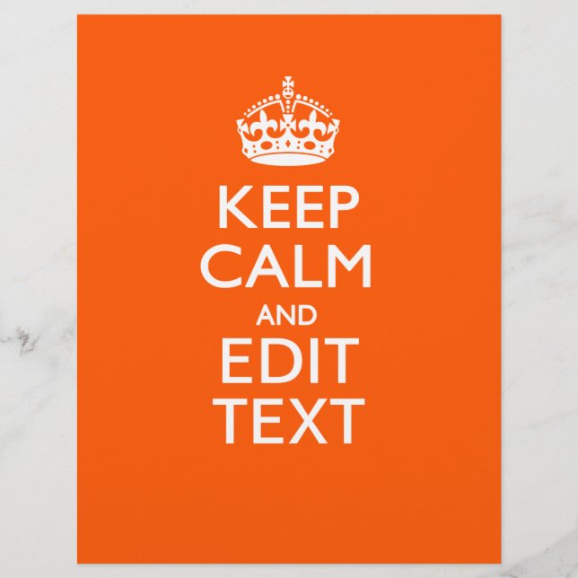 Personalized KEEP CALM Your Text Orange Accent (Devant)