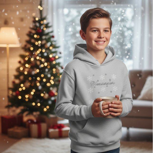 Personalized Kids' Snowflake Hoodie - Elegant  (Créateur téléchargé)