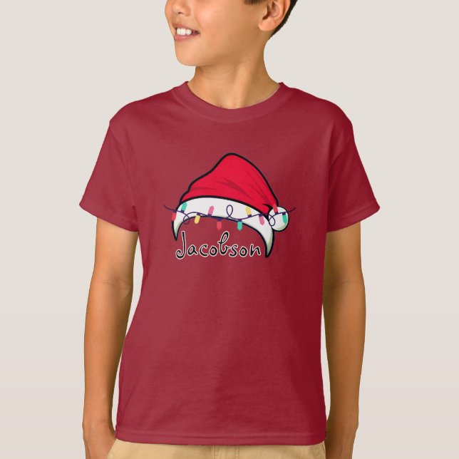 Personalized Kids T-Shirt Custom Name, Christmas  (Devant)