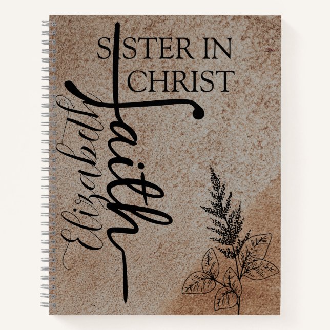 Personalized Leather Christian Journal for Her,  (Devant)