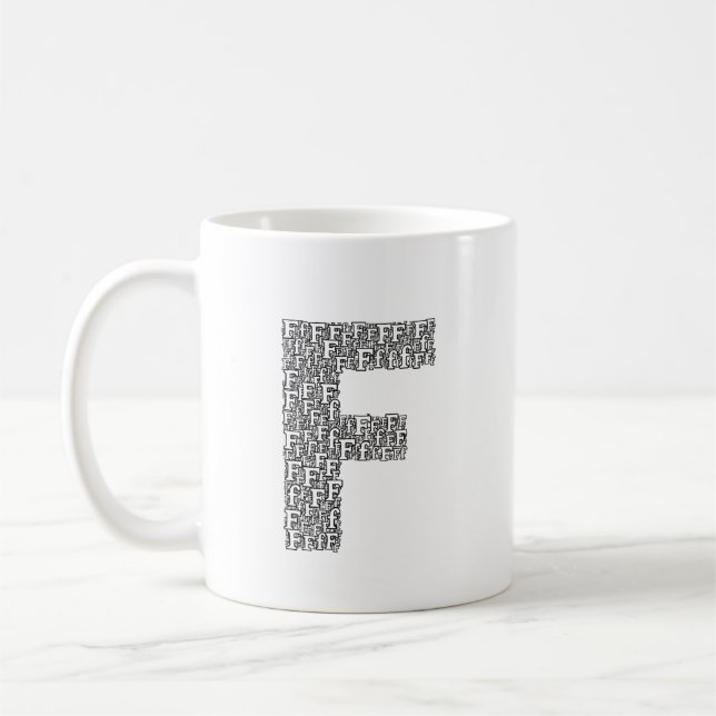 Personalized Letter F Coffee Mug Gift (Gauche)