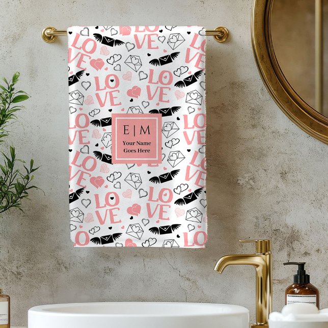 Personalized Love Gift Bath Towel Heart Sketch (Personalized Love Gift Bath Towel Heart Sketch)